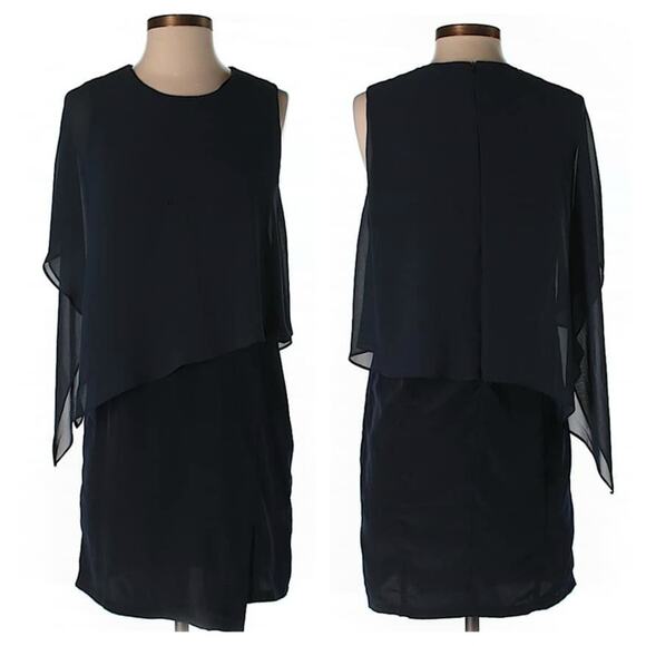 Kai-aakmann Black One Shoulder Drape Dress Sz Small - Picture 2 of 6